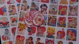 バレンタイン☆レトロシール　丸シール付き　A4×2枚　オリジナル