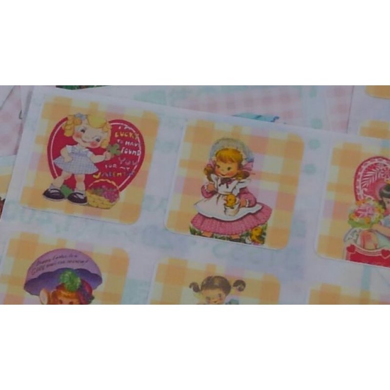 画像5: レトロアニマル＆ガール＊ちっちゃなシール108枚！！　オリジナル