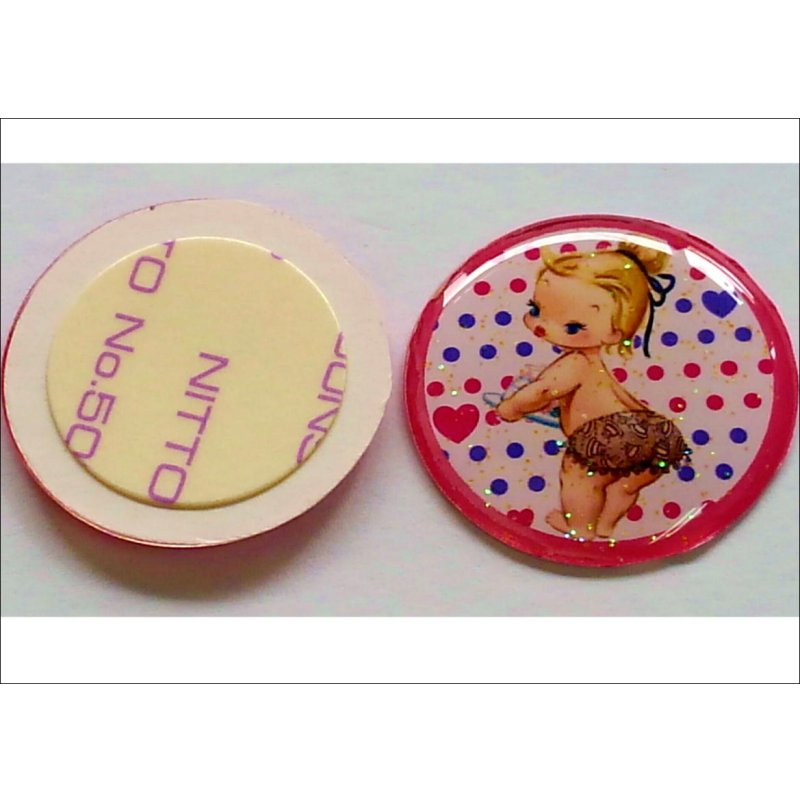 画像9: ラメ入り　ぷっくりシール♪　レトロガール(^_^)v　オリジナル