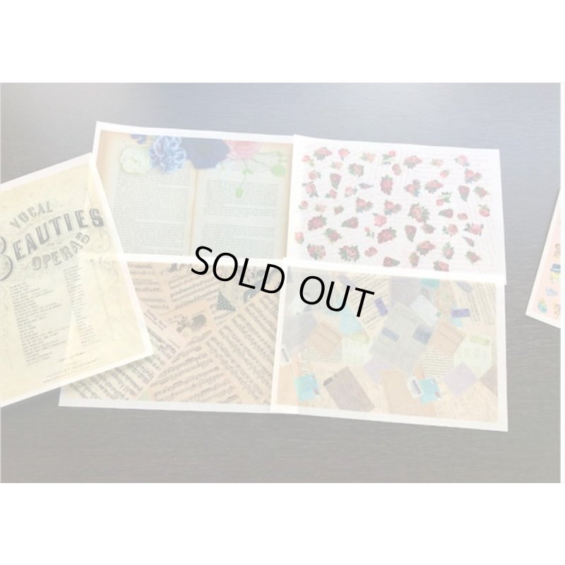 画像3: トレペ＊柄違い15枚セット＊トレーシングペーパー　オリジナル