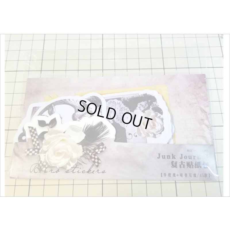 画像3: ジャンクジャーナルシールセット　セピア　海外シール