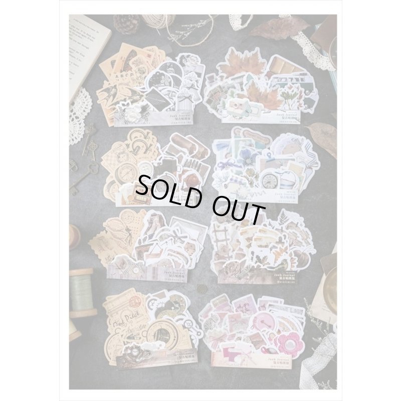 画像7: ジャンクジャーナルシールセット　ブルー　海外シール