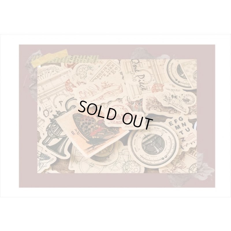 画像11: ジャンクジャーナルシールセット　セピア　海外シール