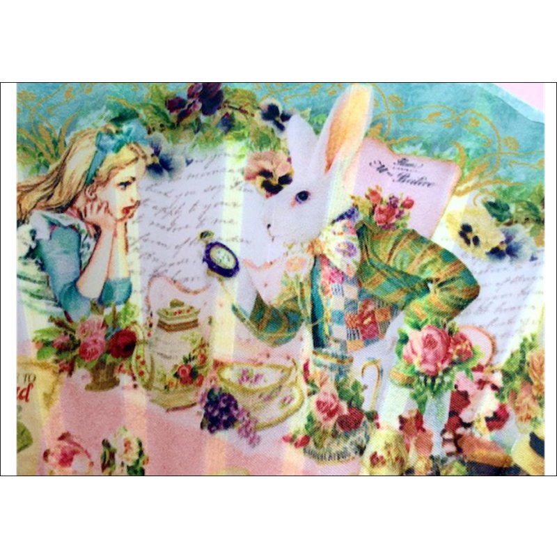 画像4: ★在庫一掃　処分品★　アリス柄　扇子　ブルー♪