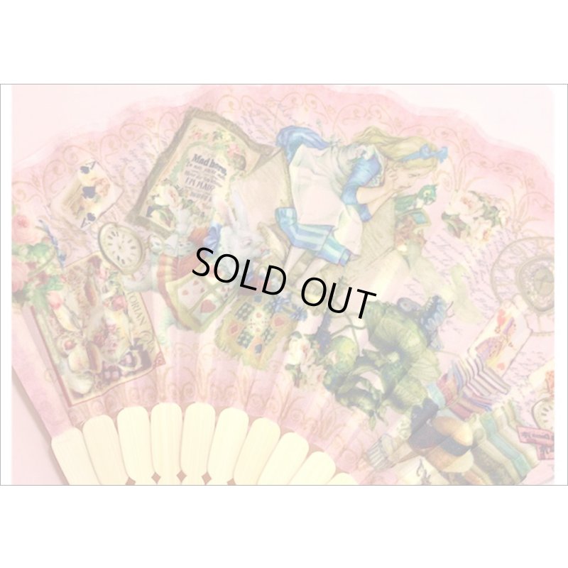 画像3: ★在庫一掃　処分品★　アリス柄　扇子　ピンク♪