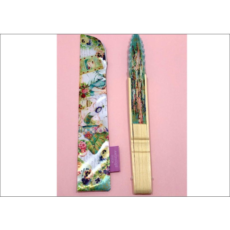 画像6: ★在庫一掃　処分品★　アリス柄　扇子　ブルー♪