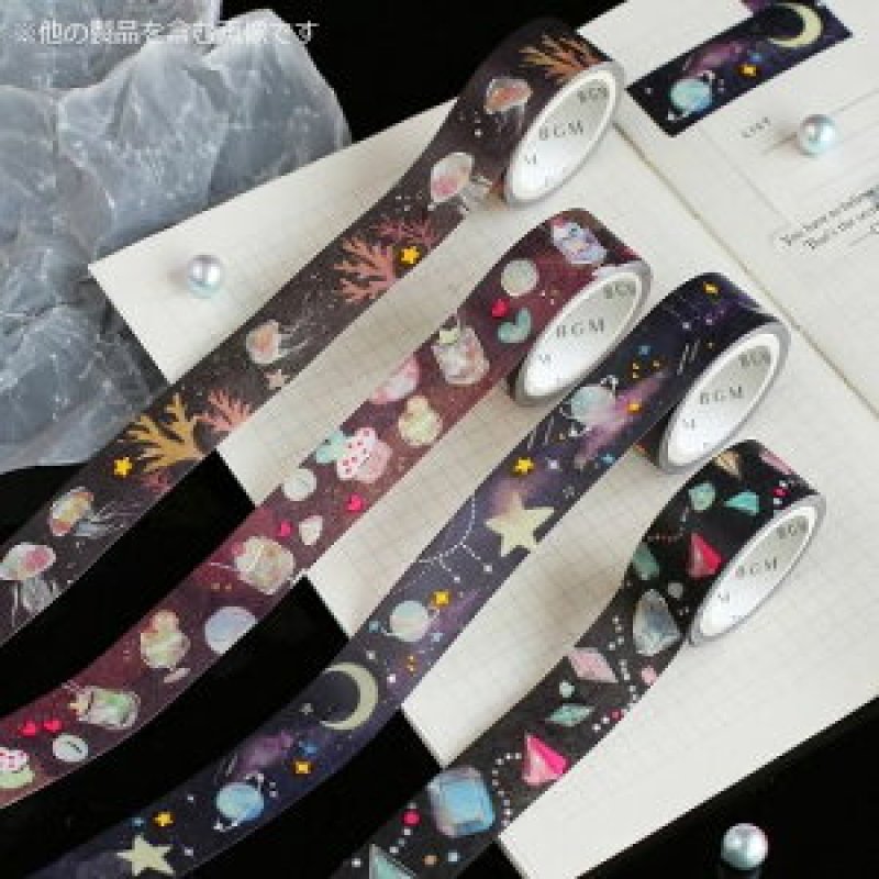 画像5: Special 箔押し ナイトドリーム 和の花　BGM　マスキングテープ　♪