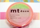 蛍光グラデーション　ピンク×グリーン　ｍｔ　deco　新作マステ♪