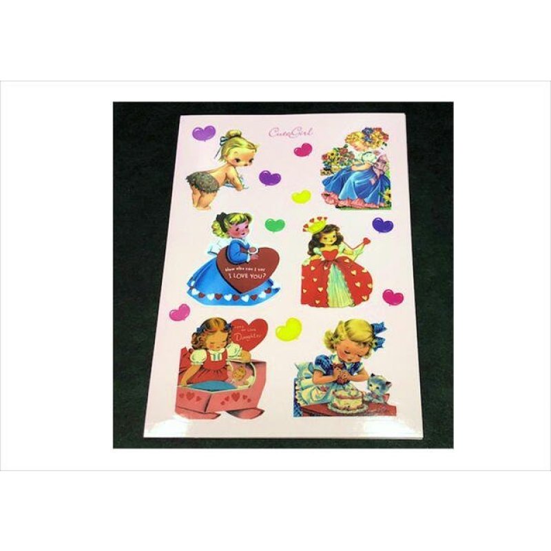 画像3: オリジナル💓レトロガール＊光沢＊ダイカットシールシート