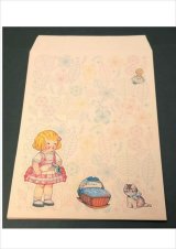 ピンク💓A4サイズが入る封筒＊着せ替え人形ベビーシッター＊オリジナル