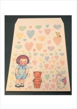 ピンク💓A4サイズが入る封筒＊着せ替え人形とクマさん＊オリジナル