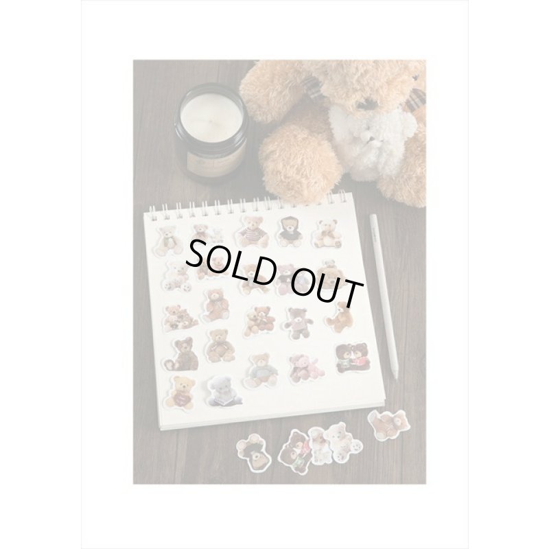 画像4: 可愛い子ぐま＊テディベア＊フレークシール＊46枚＊箱入り＊海外製
