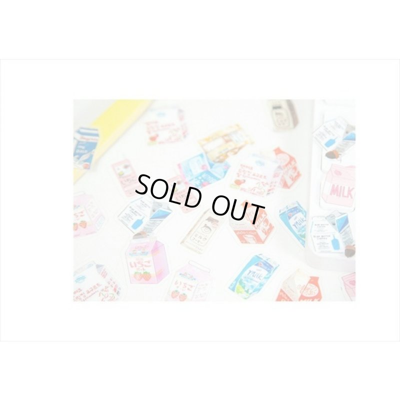 画像7: 透明フレークシール＊ブルー＊牛乳パック＊45枚＊海外製