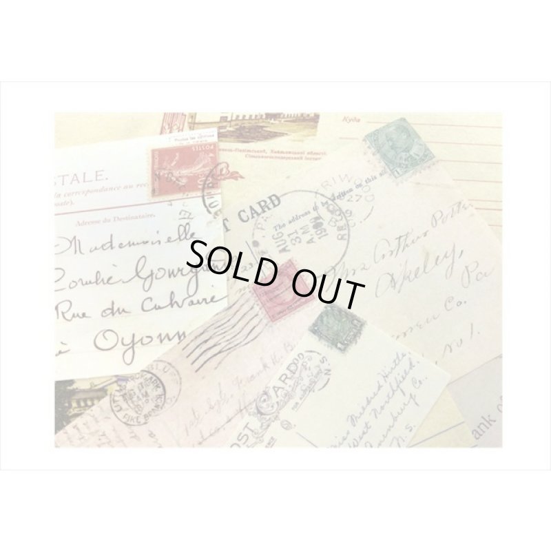 画像4: 持ち手付き♪ポストカード＊トレペと布風＊ペーパーセット＊60枚＊海外製