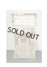 持ち手付き♪レトロアメリカン＊トレペと布風＊ペーパーセット＊60枚＊海外製