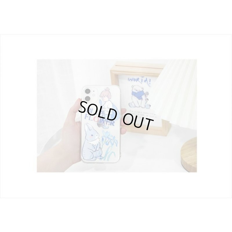 画像5: ブルーフラワー＊藍色＊PETシール＊透明シール＊20枚＊海外製