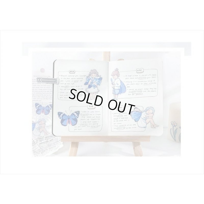 画像4: ブルーフラワー＊藍色＊PETシール＊透明シール＊20枚＊海外製