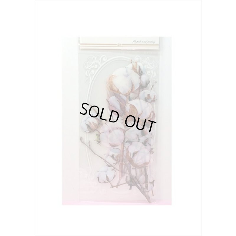 画像4: 大きい♪本物みたいな花🌸＊わたの花＊フレーム＊防水＊透明シール＊11枚＊海外製