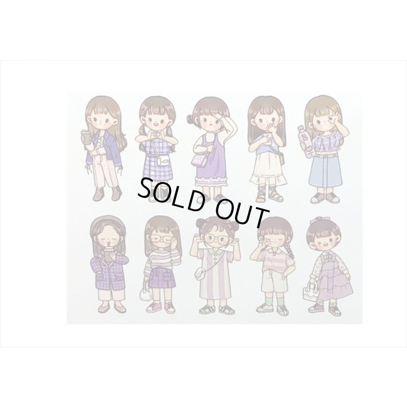 画像6: 女の子の春夏秋冬＊夏＊人物＊台紙も使える大きいシール＊20枚♪＊海外製