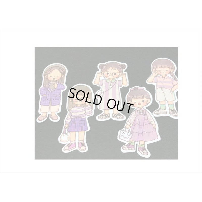 画像4: 女の子の春夏秋冬＊夏＊人物＊台紙も使える大きいシール＊20枚♪＊海外製