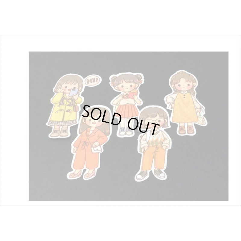 画像4: 女の子の春夏秋冬＊秋＊人物＊台紙も使える大きいシール＊20枚♪＊海外製