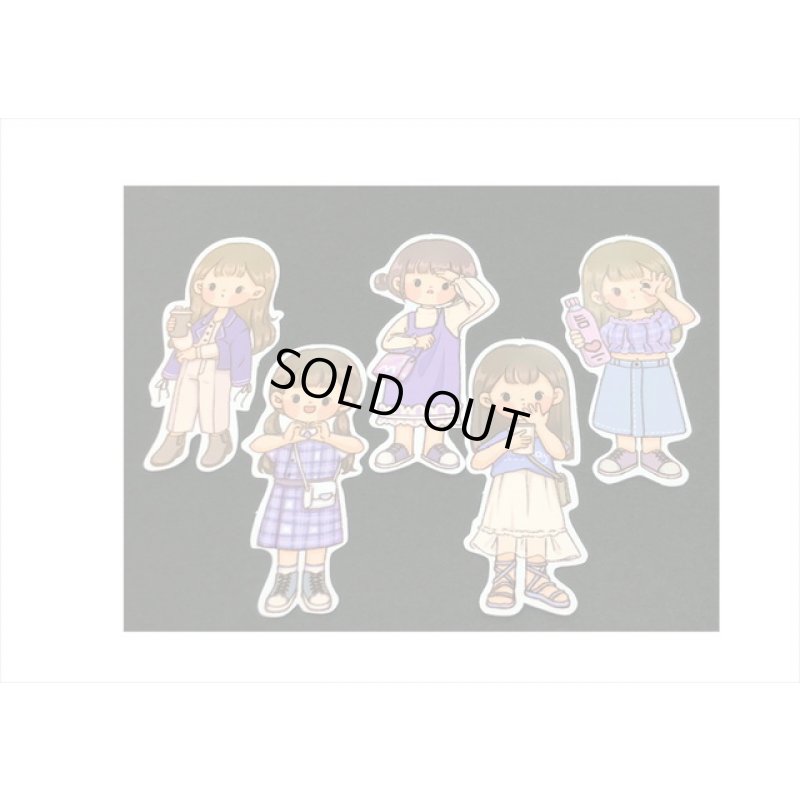 画像5: 女の子の春夏秋冬＊夏＊人物＊台紙も使える大きいシール＊20枚♪＊海外製