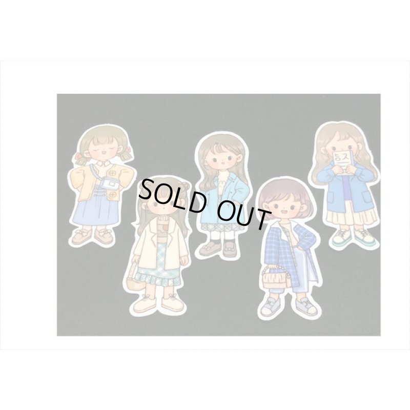 画像5: 女の子の春夏秋冬＊冬＊人物＊台紙も使える大きいシール＊20枚♪＊海外製
