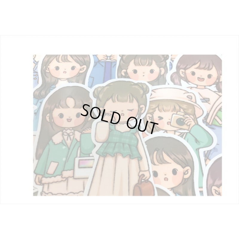 画像3: 女の子の春夏秋冬＊冬＊人物＊台紙も使える大きいシール＊20枚♪＊海外製