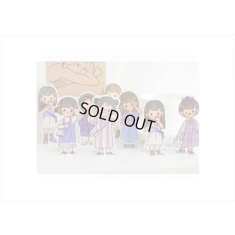 画像7: 女の子の春夏秋冬＊夏＊人物＊台紙も使える大きいシール＊20枚♪＊海外製