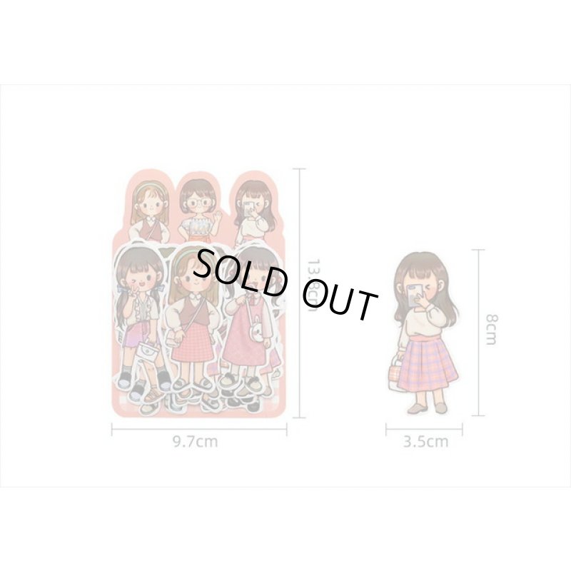 画像12: 女の子の春夏秋冬＊冬＊人物＊台紙も使える大きいシール＊20枚♪＊海外製