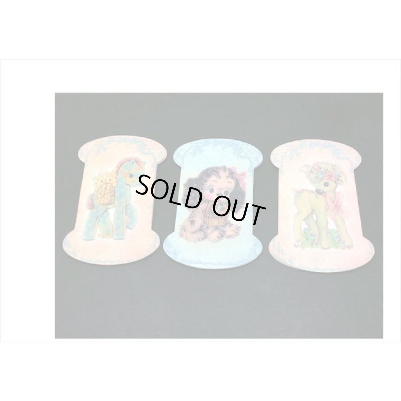 画像6: 糸巻き型＊ポニーと仲良し＊ペーパーセット＊持ち手付き＊30枚＊海外製