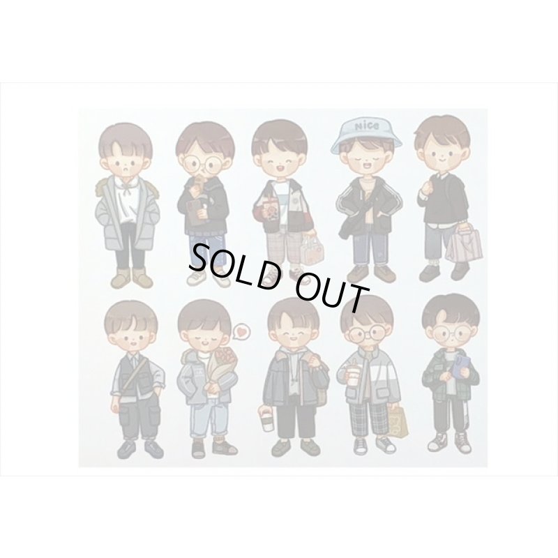 画像5: 男の子の春夏秋冬＊冬＊人物＊防水＊台紙も使える大きいシール＊20枚♪＊海外製