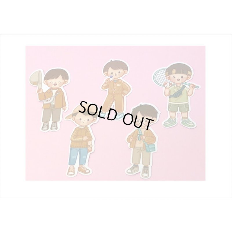 画像3: 男の子の春夏秋冬＊春＊人物＊防水＊台紙も使える大きいシール＊20枚♪＊海外製