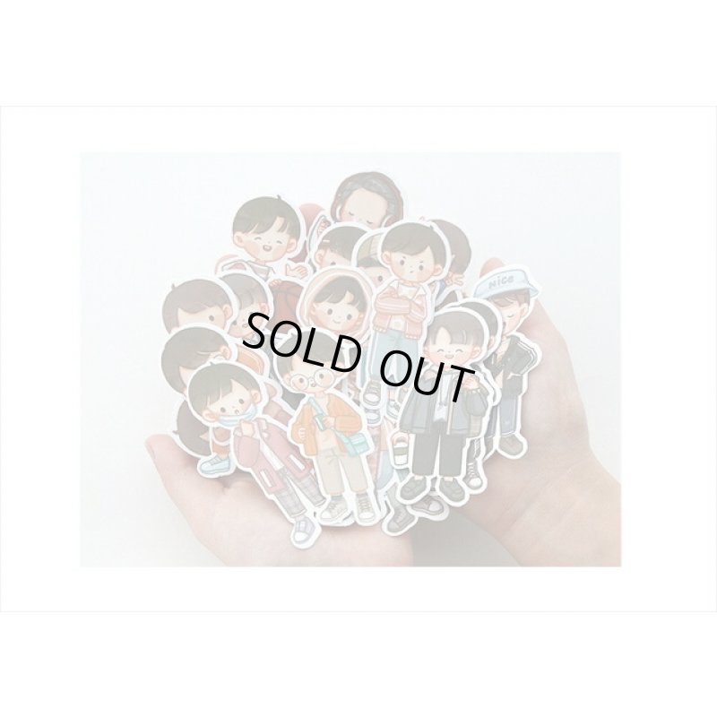 画像11: 男の子の春夏秋冬＊春＊人物＊防水＊台紙も使える大きいシール＊20枚♪＊海外製