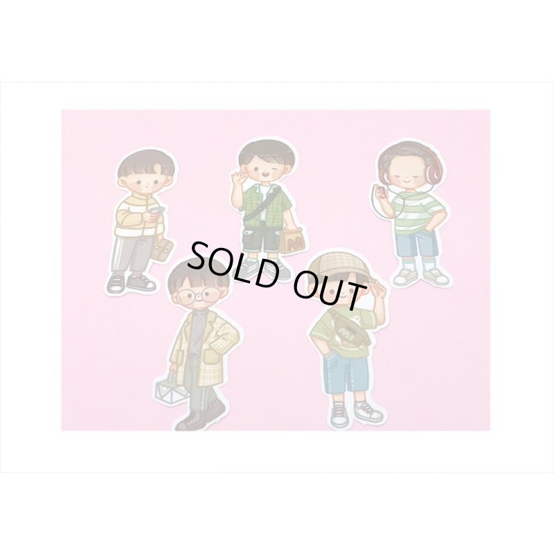 画像4: 男の子の春夏秋冬＊春＊人物＊防水＊台紙も使える大きいシール＊20枚♪＊海外製
