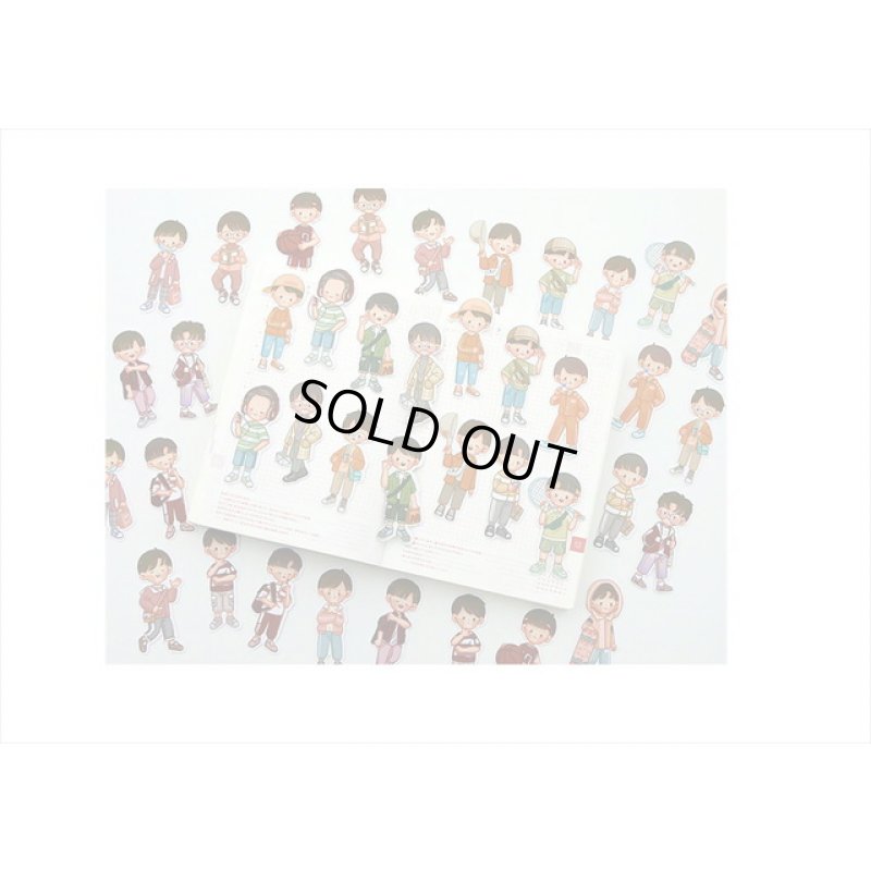 画像9: 男の子の春夏秋冬＊冬＊人物＊防水＊台紙も使える大きいシール＊20枚♪＊海外製