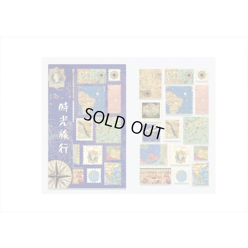 画像6: 金箔＊切手型シール＊世界地図＊2シート＊海外製