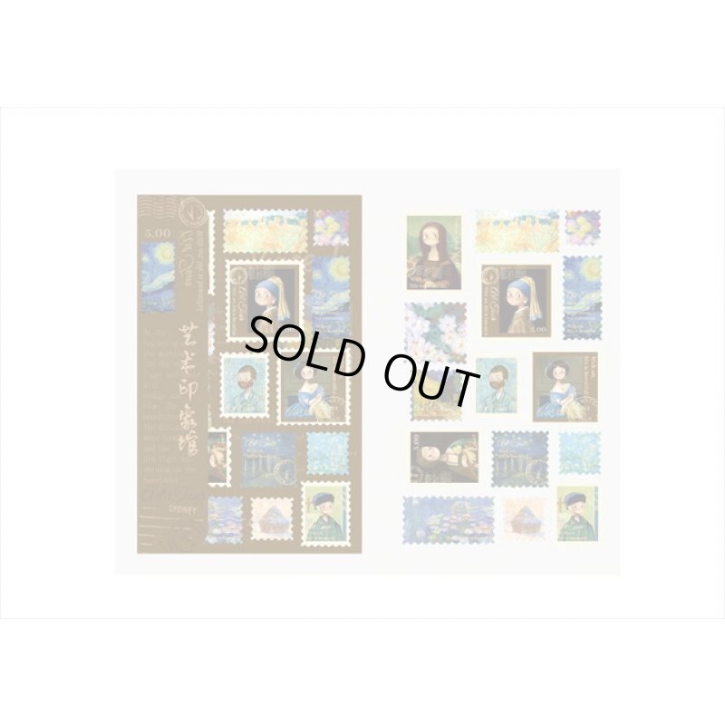 画像6: 金箔＊切手型シール＊絵画風＊2シート＊海外製