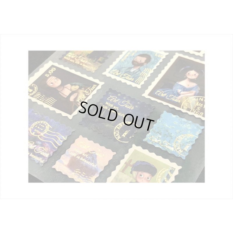 画像3: 金箔＊切手型シール＊絵画風＊2シート＊海外製