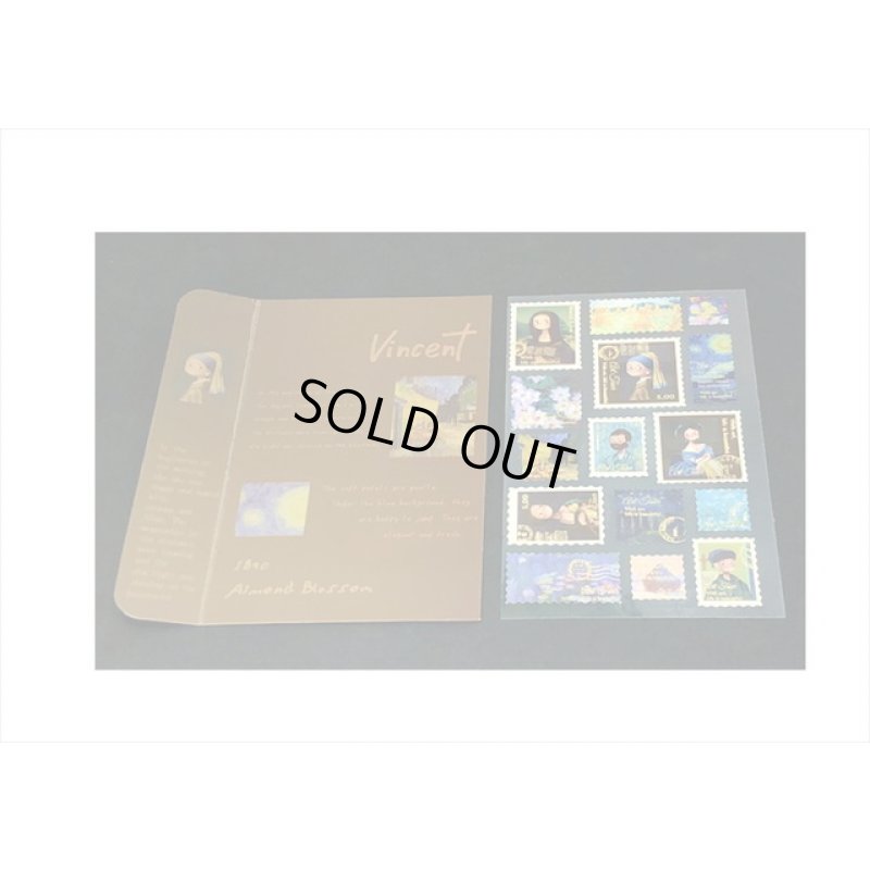 画像5: 金箔＊切手型シール＊絵画風＊2シート＊海外製