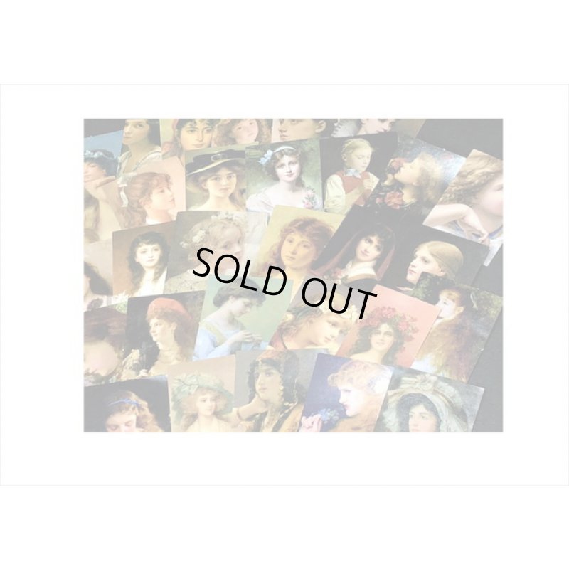 画像4: 油絵の中の少女＊全部柄違い＊フレークシール＊50枚＊箱入り＊海外製