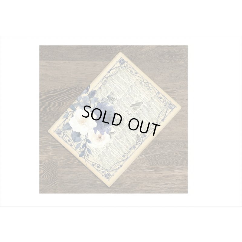 画像3: コラージュに最適♪ブルーフラワー＊大きいシールセット＊4枚＊海外製