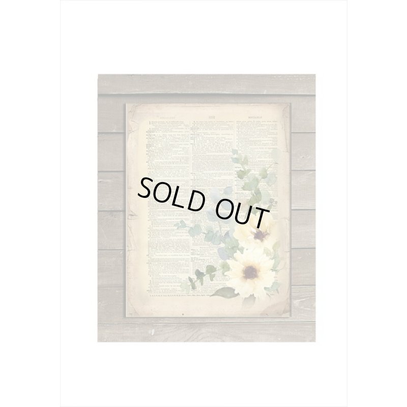 画像5: コラージュに最適♪花と英字新聞＊大きいシールセット＊4枚＊海外製