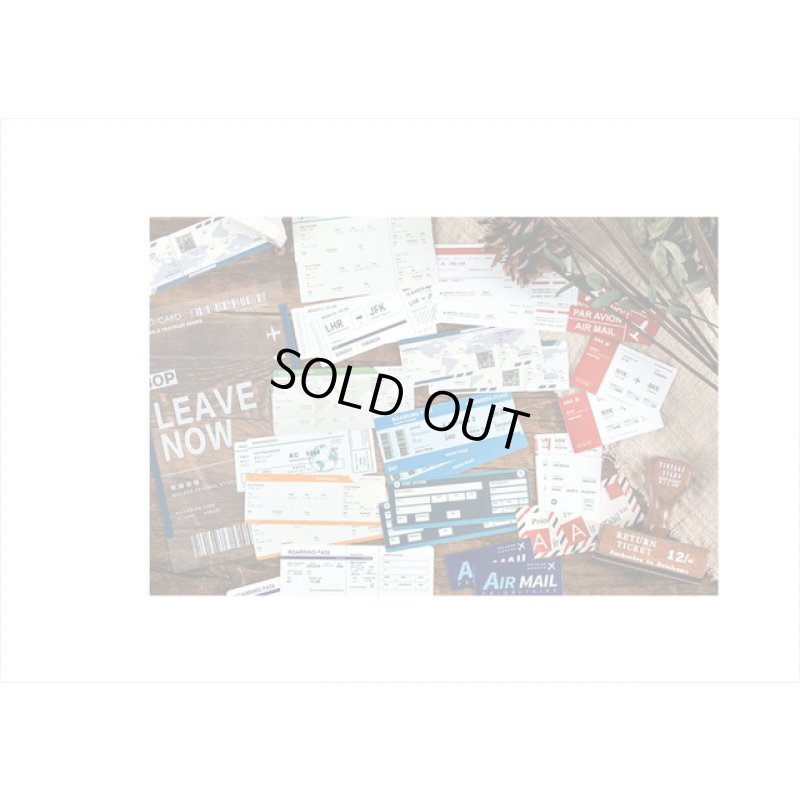 画像6: トラベルステッカー＊ブルーの航空券＊防水＊光沢シール＊海外製