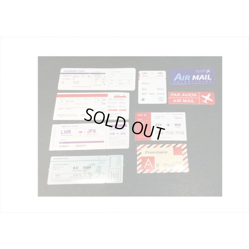 画像4: トラベルステッカー＊ブルーの航空券＊防水＊光沢シール＊海外製