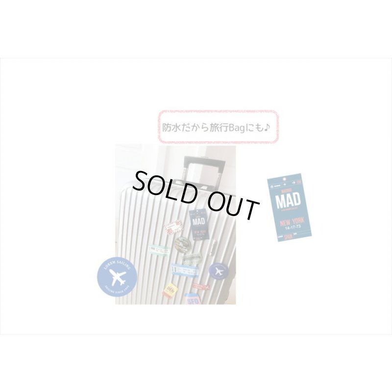 画像12: トラベルステッカー＊ブルーの航空券＊防水＊光沢シール＊海外製