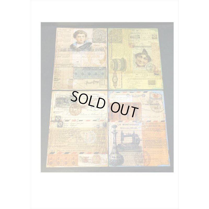 画像6: コラージュに最適♪レトロアイテム＊大きいシールセット＊4枚＊海外製