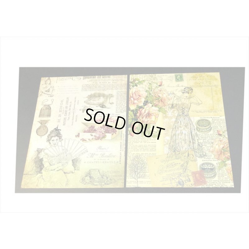 画像4: トレペ入りペーパーセット＊貴婦人＊柄違い8枚＊海外製