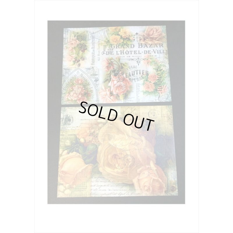 画像4: トレペ入りペーパーセット＊アンティークローズ＊柄違い8枚＊海外製