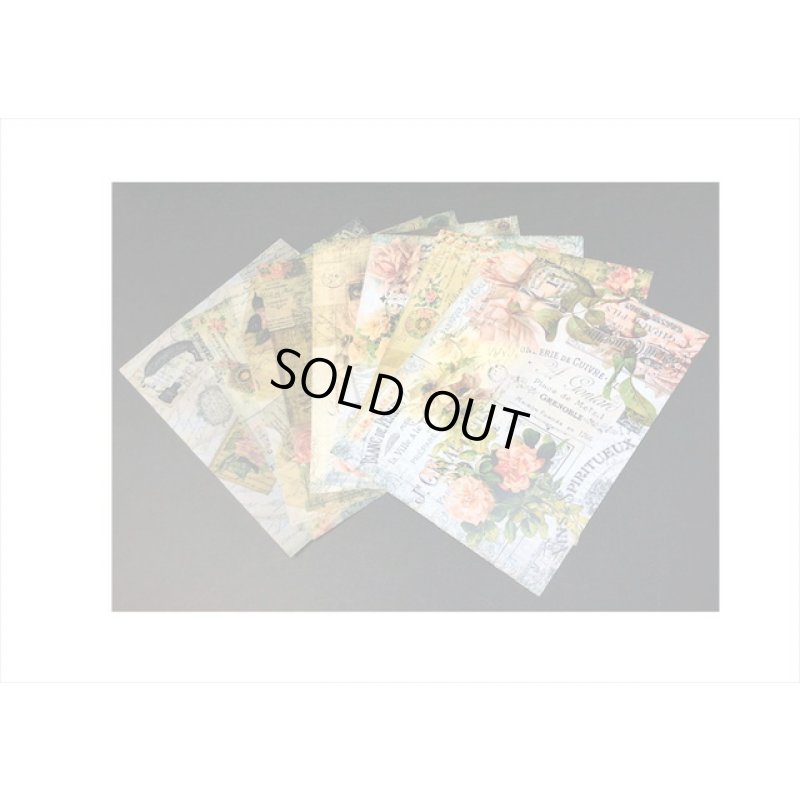 画像11: トレペ入りペーパーセット＊アンティークローズ＊柄違い8枚＊海外製